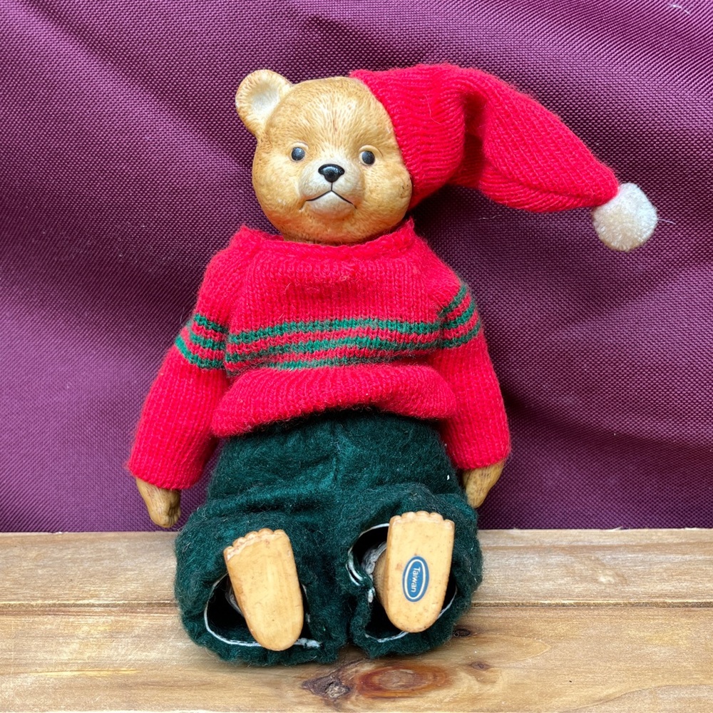 Handmade Porcelain Christmas Bear  ornament
